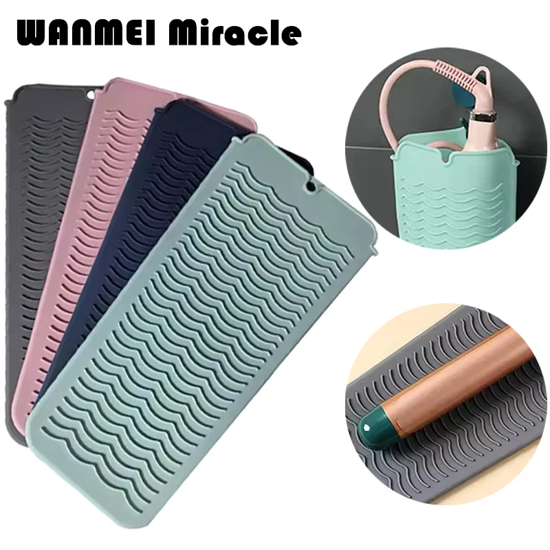 1 stücke Multifunktionale Silikon Hitzebeständige Pad Isolierung Matte Haarglätter Lagerung Beutel für Haar Curler Glätteisen Image