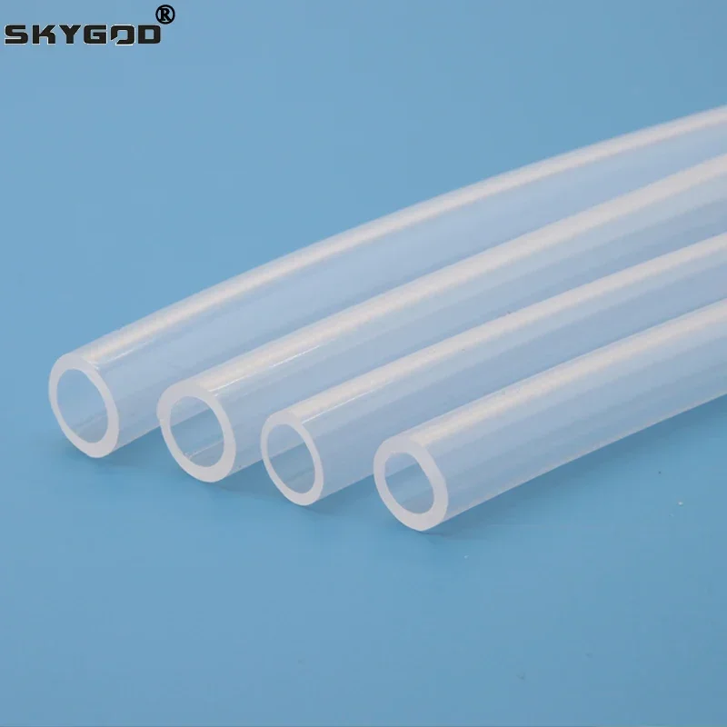 1/5/10M Lebensmittelqualität transparenter Silikonkautschukschlauch ID 0,5 1 2 3 4 5 6 7 8 9 10 12 mm Außendurchmesser flexibler ungiftiger Silikonschlauch klar Image