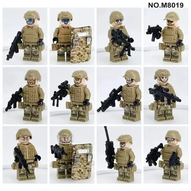 Humanoide vermommte Soldaten Ranger kleine Partikel machte Puppen Mini-Puppe Zeichentrickfiguren. Spielzeug Image