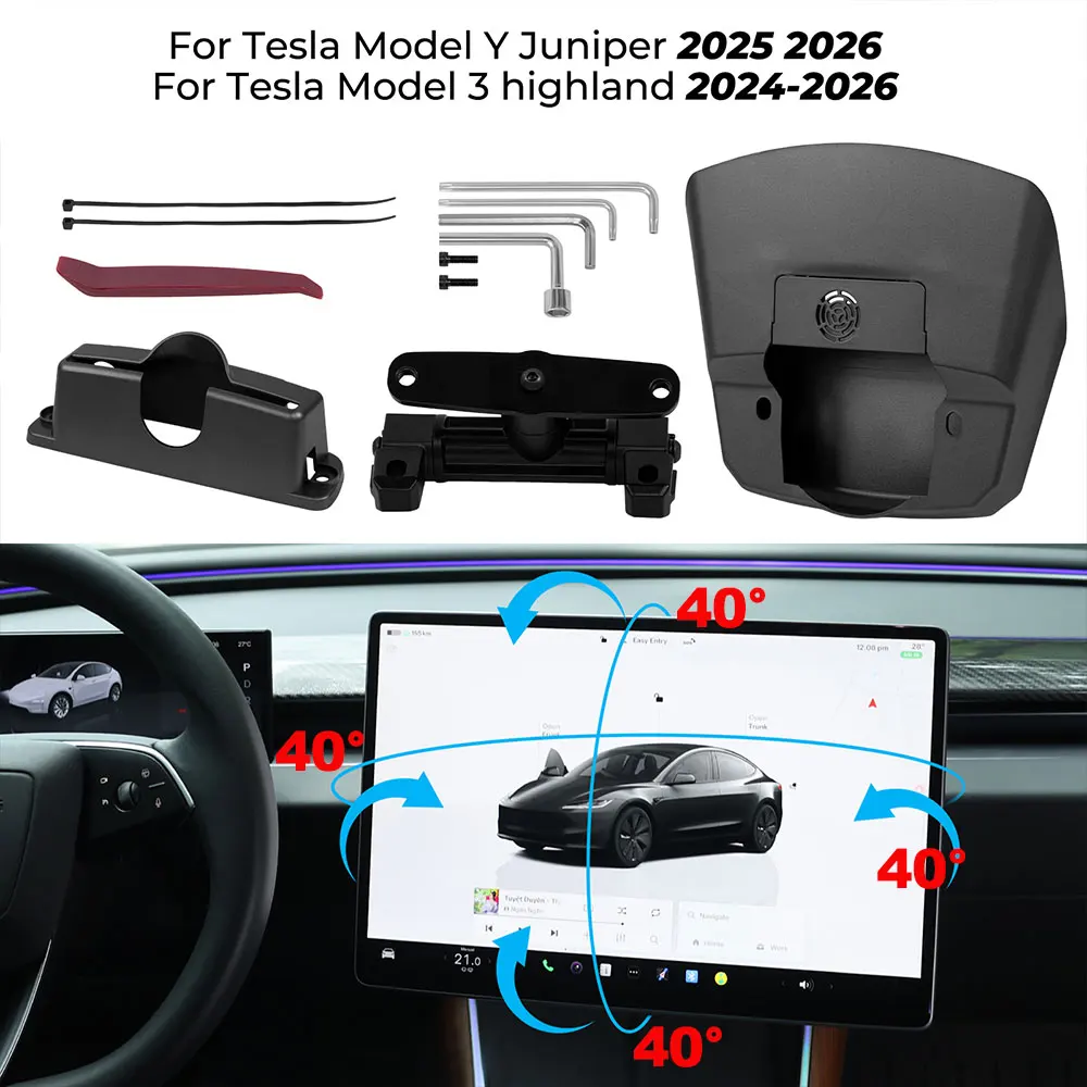 Für Tesla Modell Y Juniper 2025 Auto GPS Navigation Einstellung Halter Für Modell 3 Highland 2024 Zentrale Steuerung Bildschirm Rotation Image