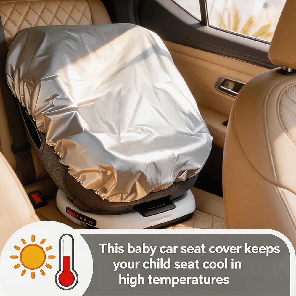 Babyautositz-Sonnenschutz, Wärmeschutz für Kindersitze Hält den Kleinkind-Autositz Kühl, Blockiert Hitze & Sonnen-UV-Strahlung Image