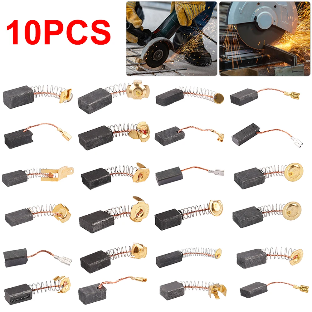 10 stücke Motor Kohle bürste Set Ersatzteile Winkels chl eifer Kohle bürste Schneiden Polier maschine Elektro werkzeug Elektro werkzeuge Image