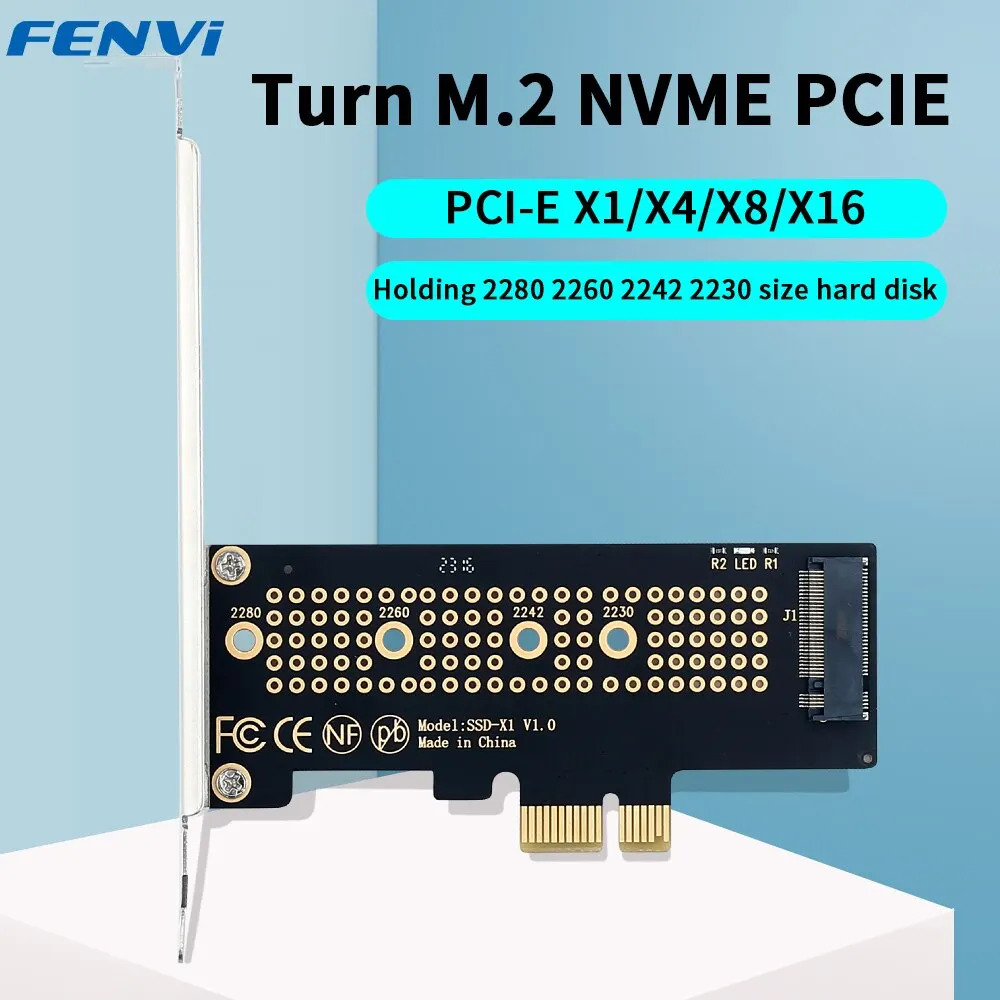 Fenvi m.2 nvme to pcie 4,0 Adapter mit Aluminium ssd Kühlkörper 64gbps m.2 ssd gen4 pcie 4,0x1x4x8x16 Erweiterungs karte für PC Image