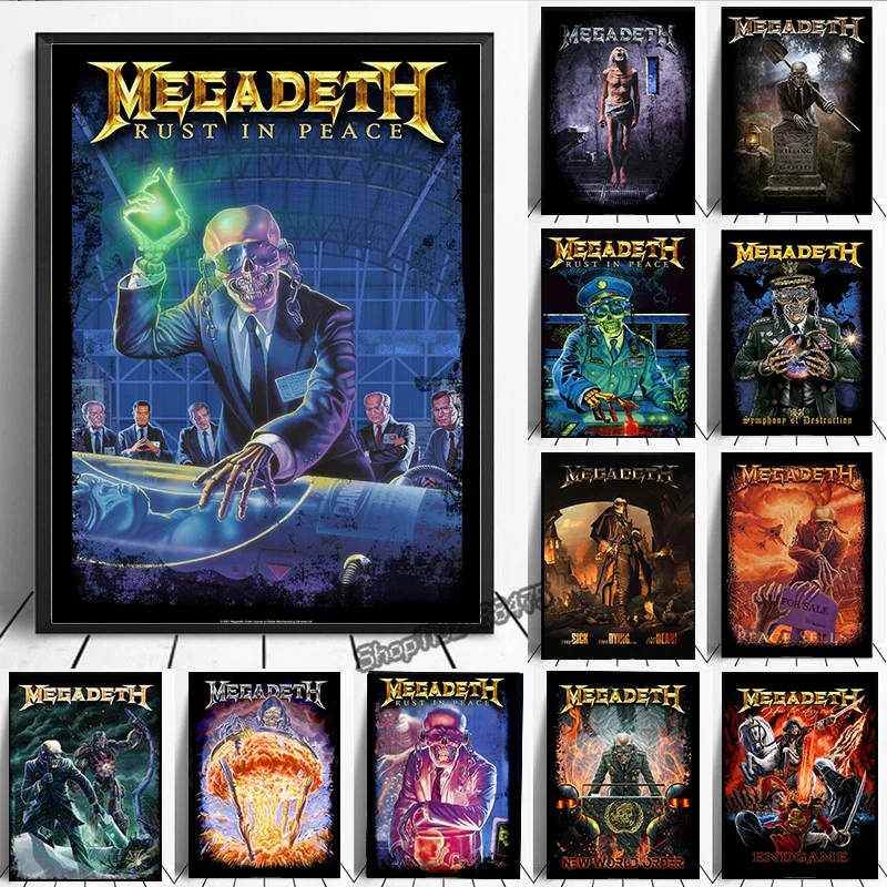 Klassische Heavy Metal Rock Band Megadeths Album Poster Hip Hop Sänger Leinwand Malerei und Drucke Wand Kunst Bild für Zimmer Dekor Image