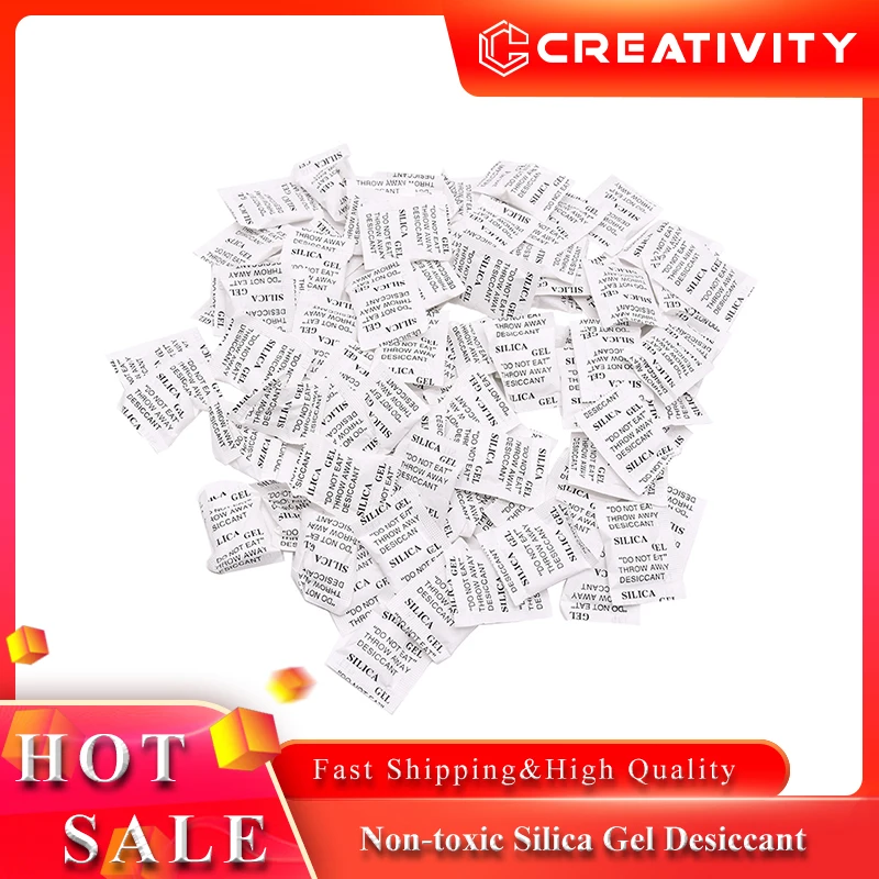 50/100 Packungen ungiftiger Silica-Gel-Trockenmittel, feuchtigkeitsabsorbierender Luftentfeuchter für Kleidung, Lebensmittel, 3D-Drucker, Filament-Aufbewahrung Image