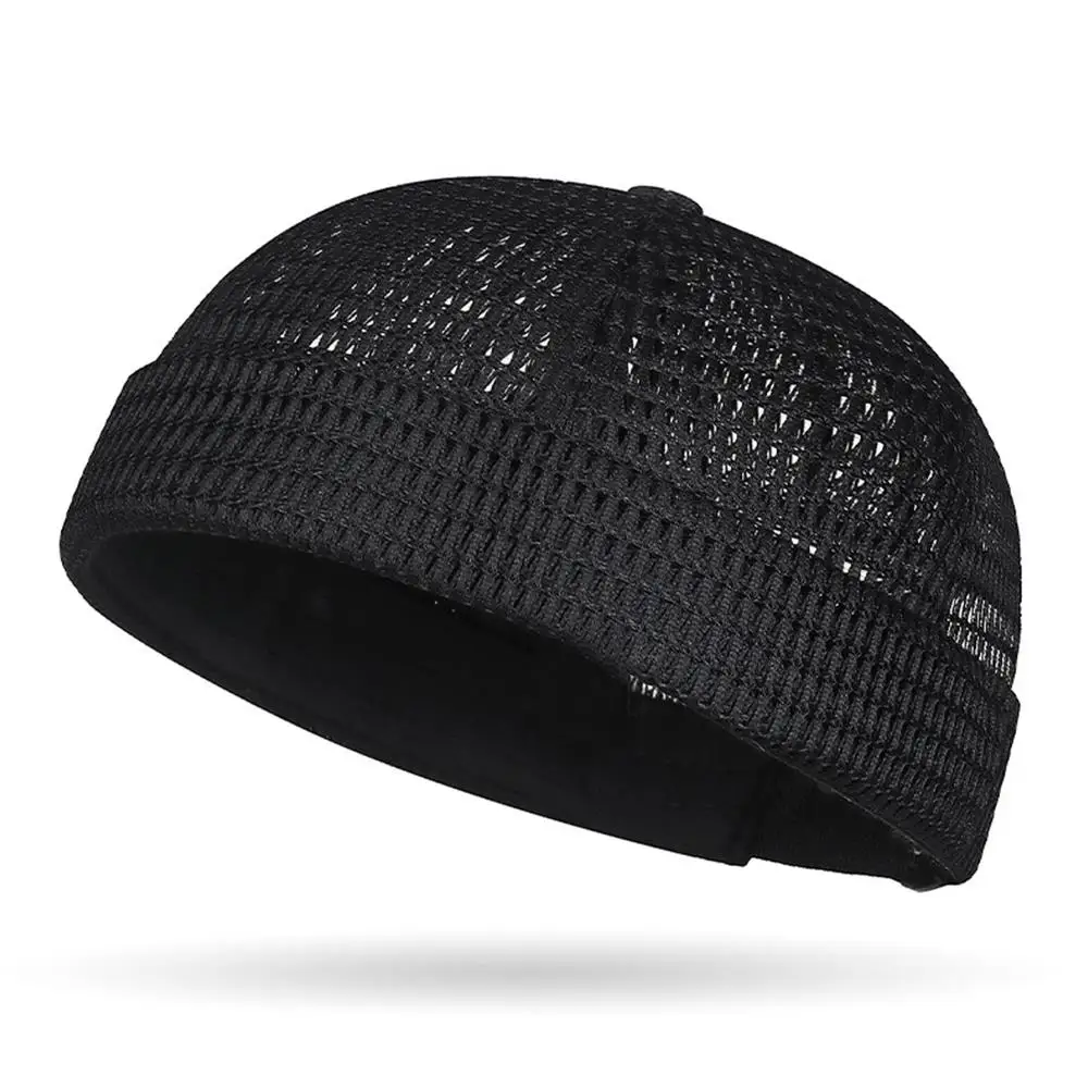 Neue Mesh Atmungsaktive Brimless Melone Haut Hut Sommer Ultra-Licht Einstellbare Docker Beanies Hut Outdoor Hip Hop Sailor Vermieter kappe