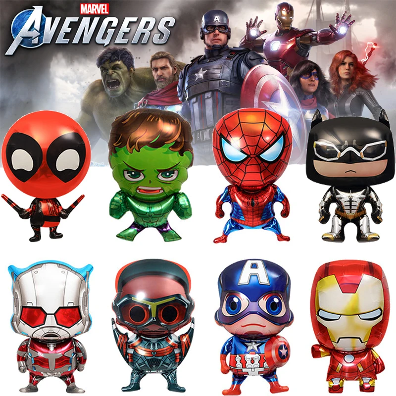 Marvel Folienballon Baby Geburtstag Foto Requisiten Cartoon The Avengers Aluminiumfolie Luftballons Alles Gute zum Geburtstag Party Ballonzubehör Image