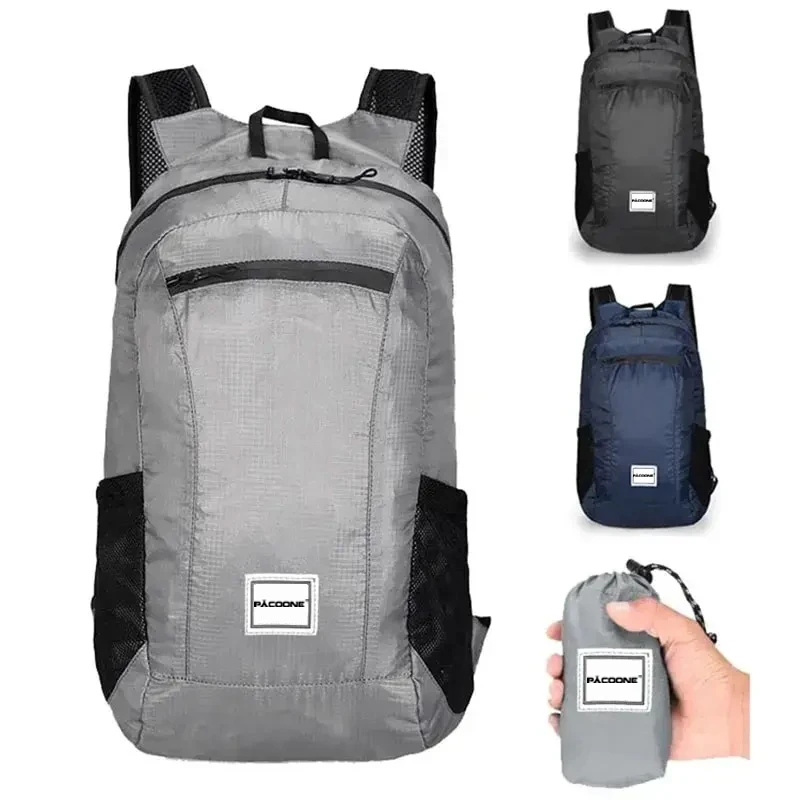 Outdoor-Wandertasche, 20 l, leicht, tragbar, faltbar, wasserdicht, faltbar, ultraleicht, für Damen und Herren, Reisen, Wandern Image