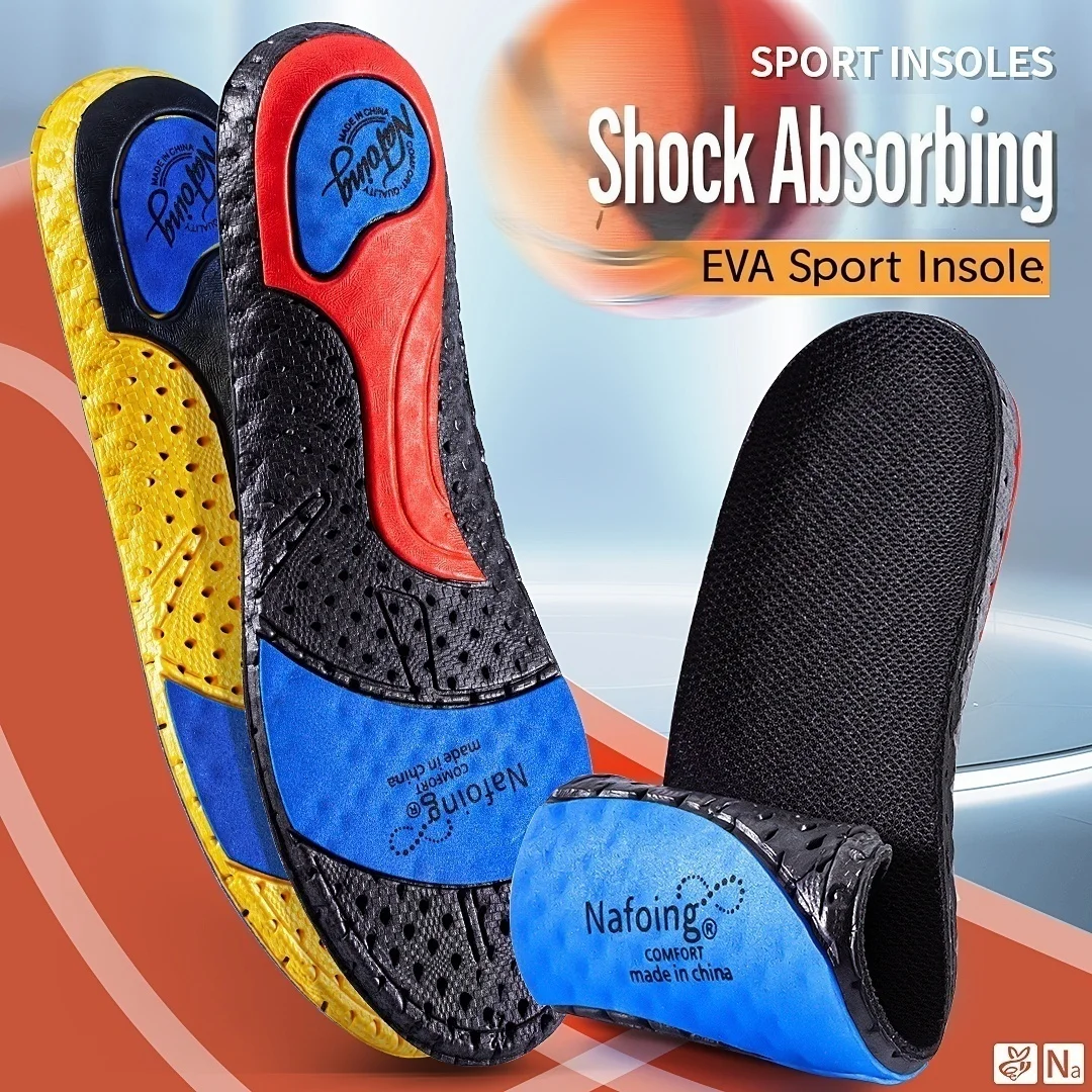 Sport-Einlegesohlen für Füße, weiche Stoßdämpfungseinsätze, Vorlage, orthopädische Plantarfasziitis-Einlegesohle für Schuhe, Herren und Damen, Schuhsohle Image