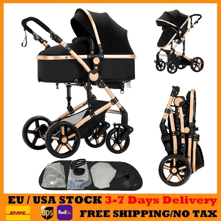 Kinderwagen 3-in-1 umwandelbare Kinderwagen Babyautos Kinderwagen Kinderwagen Kinderwagen Mutter Kinderwagen Kinderwagen mit Sanopy Image