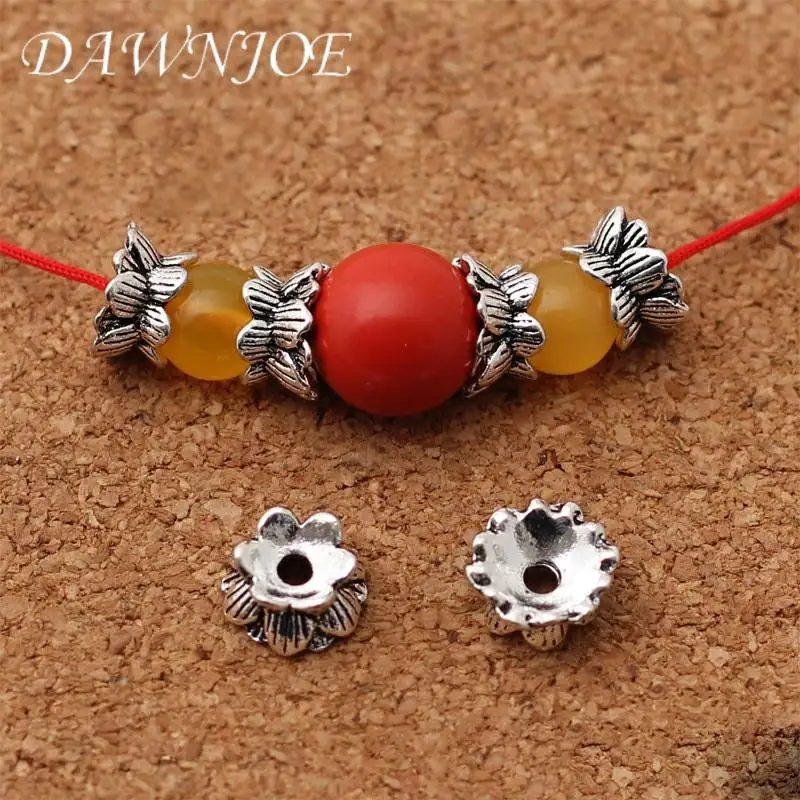 10 Stück Vintage Lotus Basis unten doppelseitige Spacer Perlen Kappe DIY Herstellung Armband Halskette Schmuck liefert Zubehör finden Image