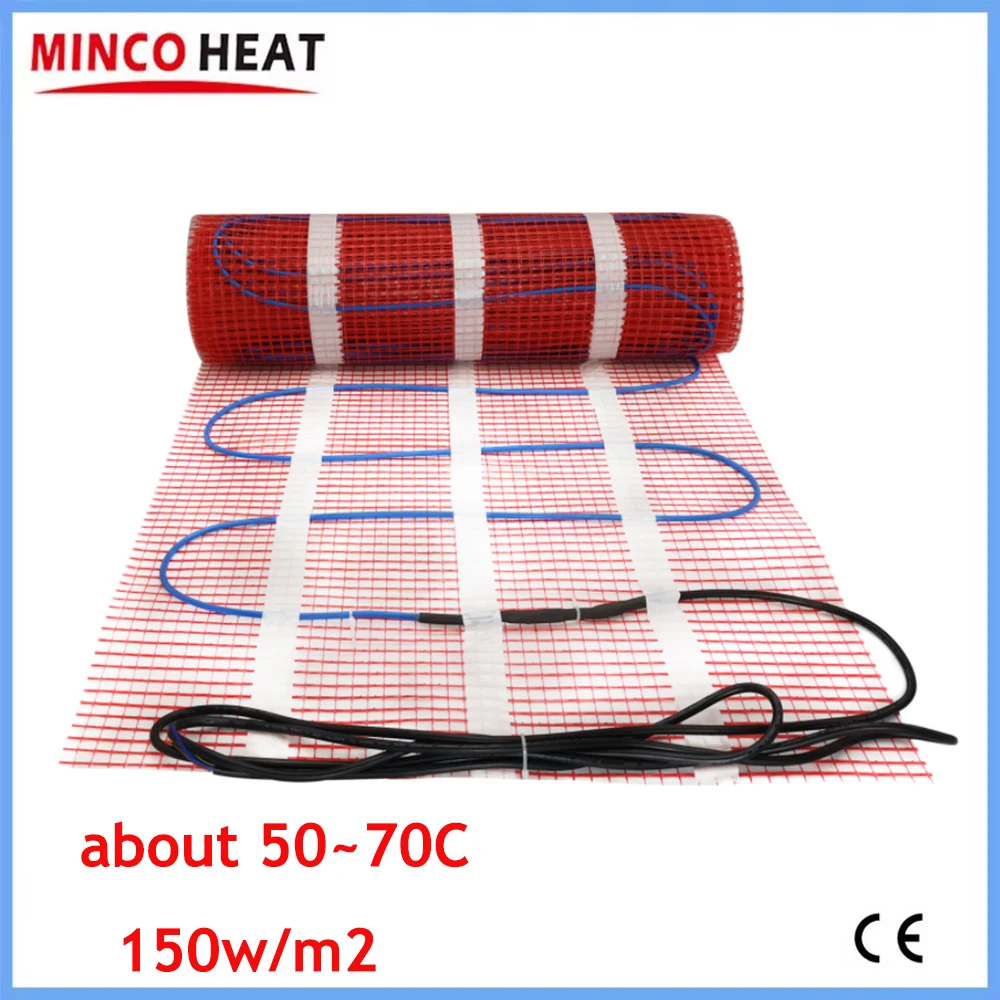 MINCO HEAT 150 W/m2 0,5 ~ 5 m2 warme Fußbodenheizmatte für Keramikfliesen-Holzbodenheizungssystem Image