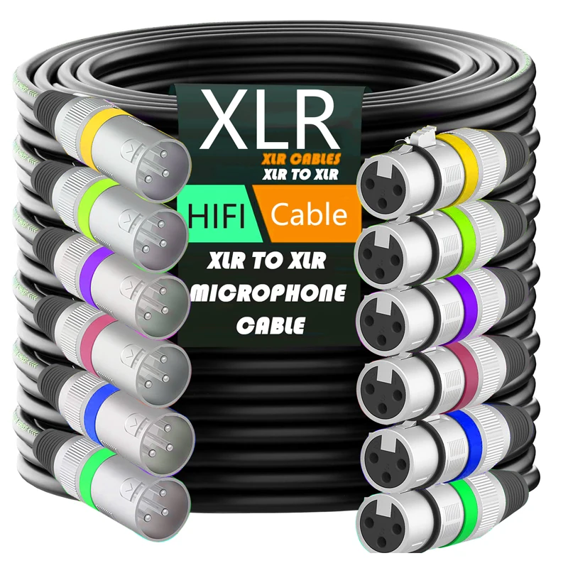 XLR Stecker auf XLR Buchse Kabel Professionelle Mikrofon Verlängerung Kabel Für Aufnahme Mixer Ausgewogene Lautsprecher XLR 3Pin Audio Linien Image
