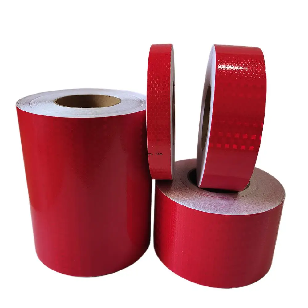 2,5 cm/5 m/10 cm/15 cm/20 cm*5 m roter, glänzender, reflektierender Stern-Aufkleber, wasserfest, stark klebend, Sicherheitswarn-Reflektorband 2035