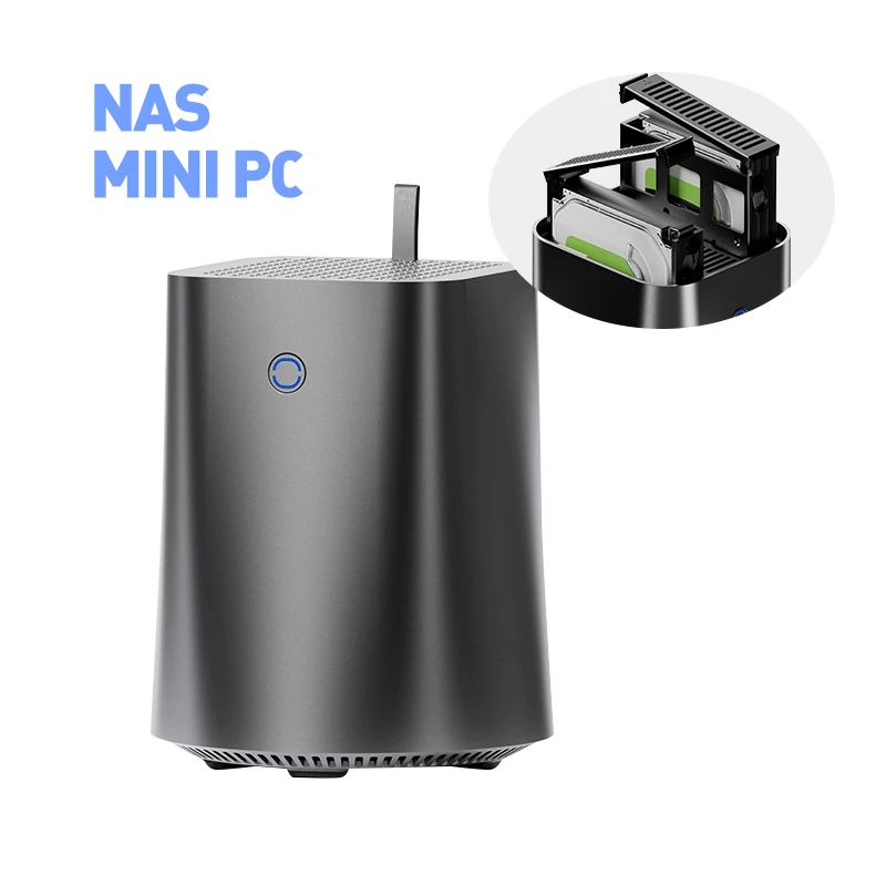 NAS Mini PC Intel N150 Ryzen 5825U CPU Windows 11 2,5G Ethernet M.2 NVME WIFI6 8G/16G DDR4 unterstützt zusätzliche 2x 3,5 Zoll Festplatte Image