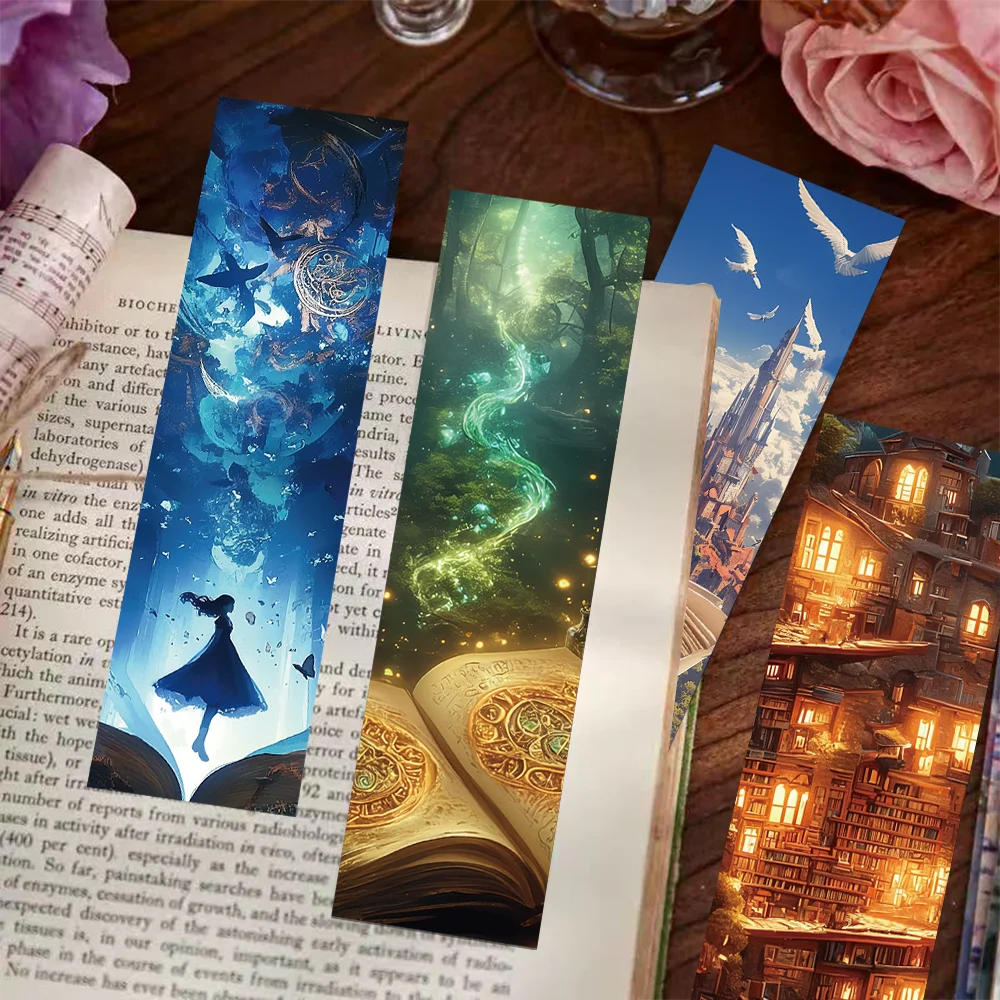 30 stücke fantasie lesen lesezeichen student bücher buchseite kennzeichnung papier karte kreative geschenk DIY buch kennzeichnung nachricht karte Image