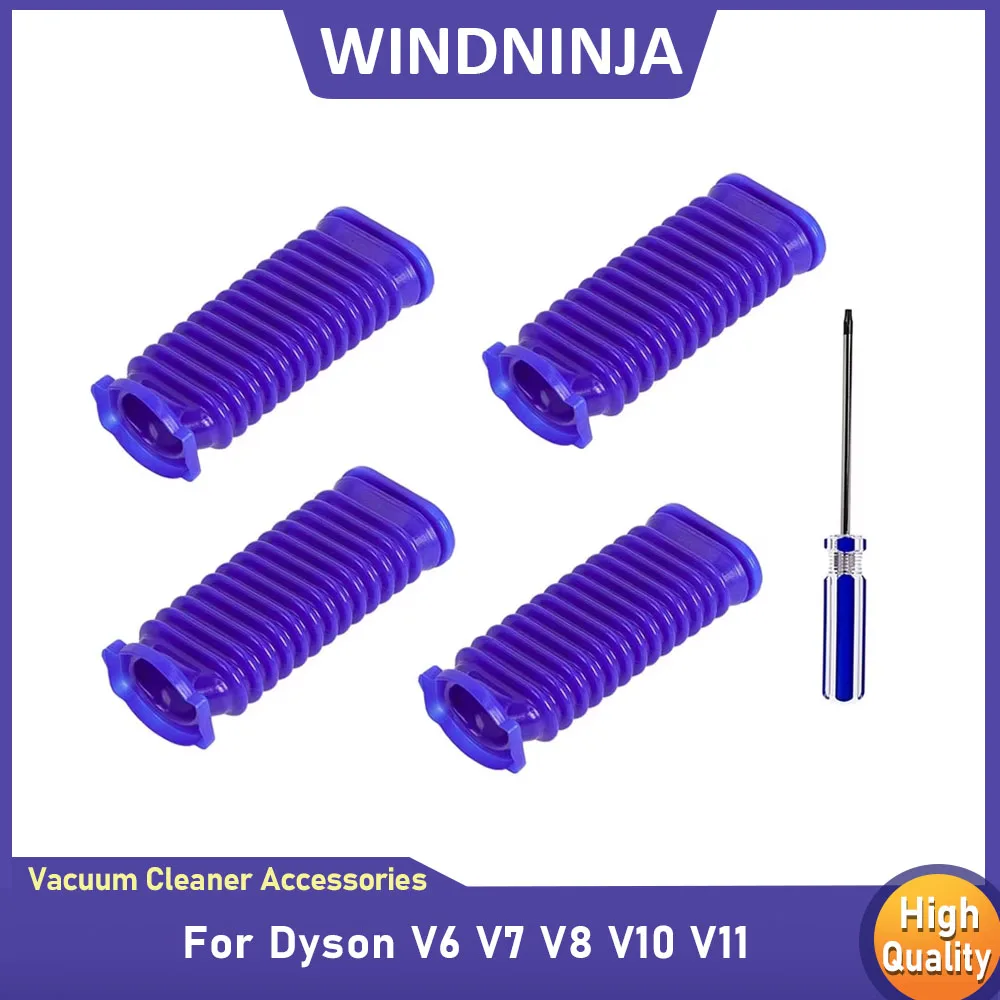 Blaue Trommelsaug-Schlauchanschlüsse für Dyson V6 V7 V8 V10 V11 Staubsauger, unterer Kanalschlauch, weiche Rolle, flexibler weicher Gummischlauch Image
