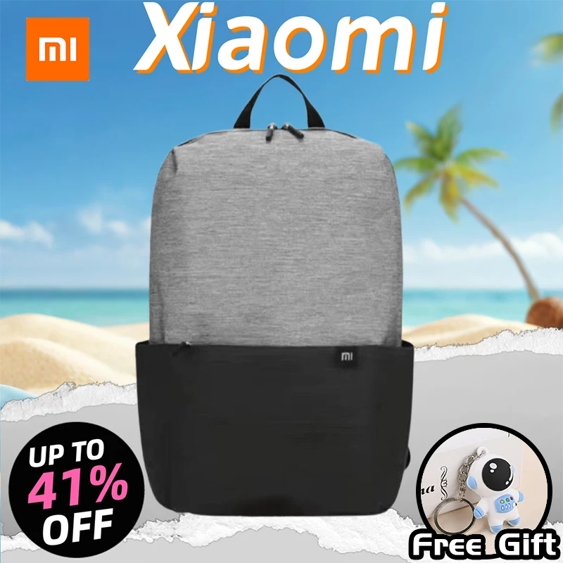 XIAOMI Bunter kleiner Rucksack für Herren und Damen, Umhängetasche, wasserdicht, für den Außenbereich, für Studenten, tragbar, Sporttasche, Laptoptasche, 10–20 l Image