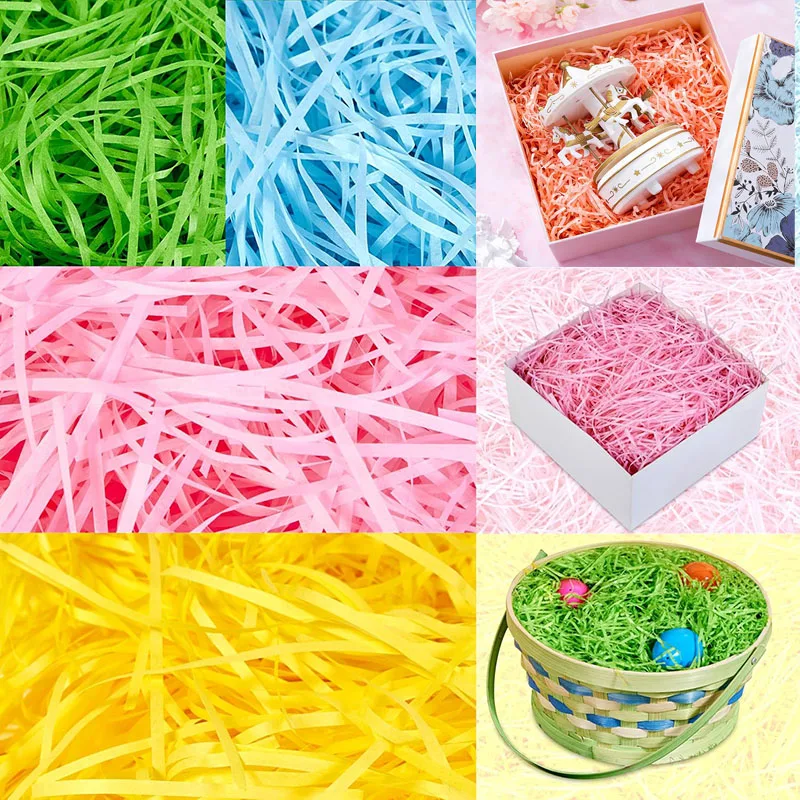 50 g buntes, zerknittertes Papier, Bast, geschreddertes Konfetti, Geburtstagsgeschenkbox, Füllmaterial, Hochzeit, Party, DIY, Verpackung, Dekor Image