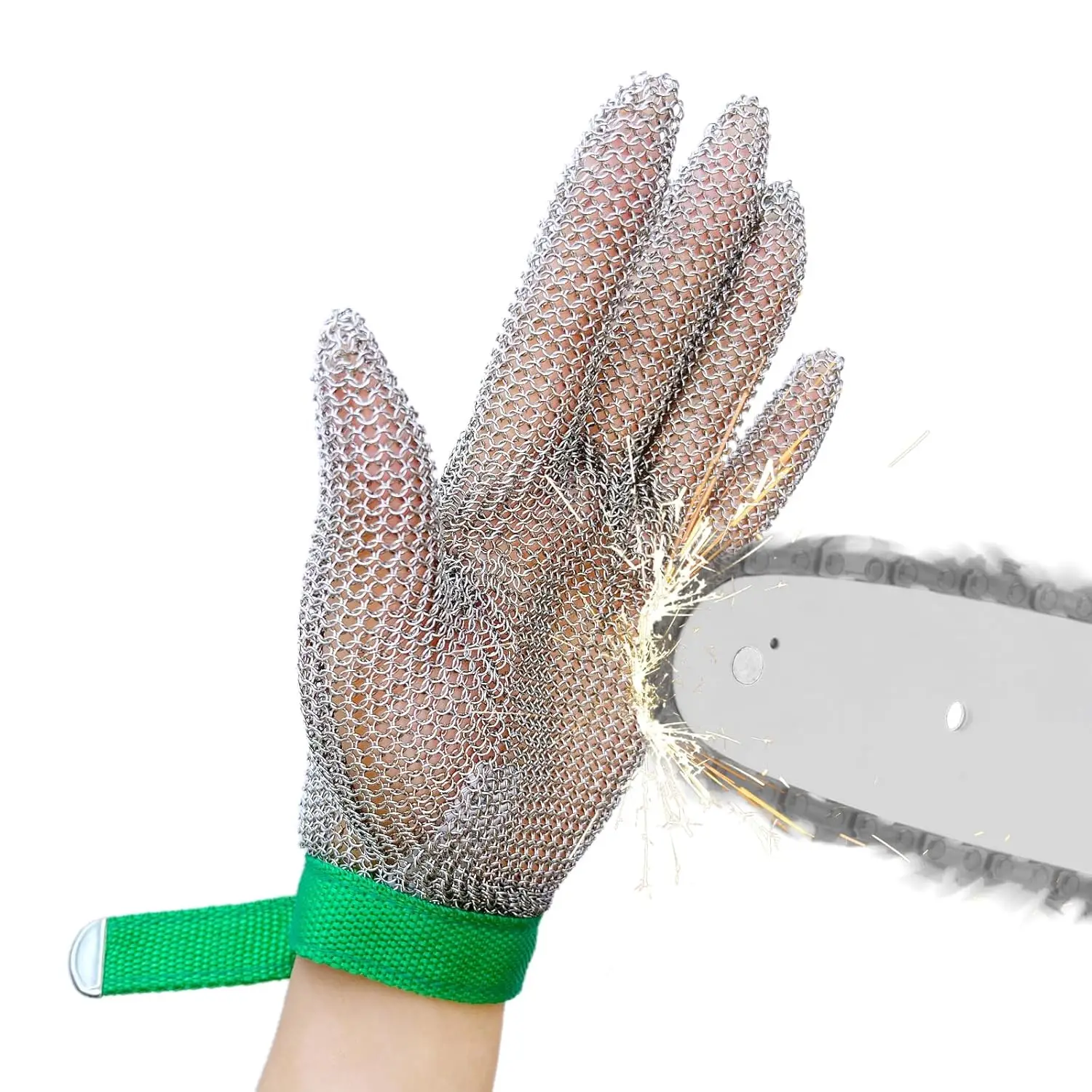 1PC Upgrade Chainmail Handschuhe Lebensmittelqualität Edelstahl Schnittfeste Mesh Metall Handschuhe zum Schneiden von Metzgermesser Köche Image