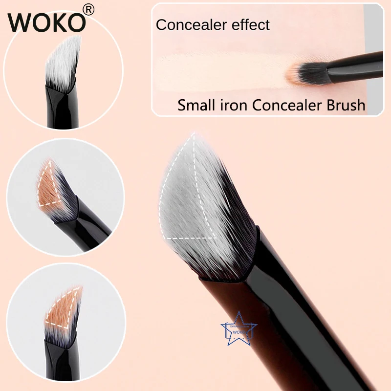 Kleine Eisen Concealer Pinsel Abgewinkelt Creme Foundation Concealer Make-Up Pinsel Schräge Abgewinkelte Dreieck Concealer Make-Up-Tools Image