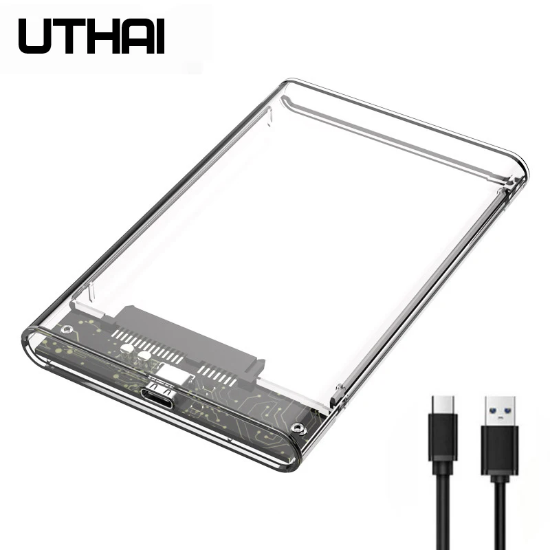 UTHAI TM05 Typ-C Transparente Box HDD Gehäuse 3.1 Notebook 2,5 Zoll SSD Solid State Mechanische Mobile Festplatte Box USB3.1 Image
