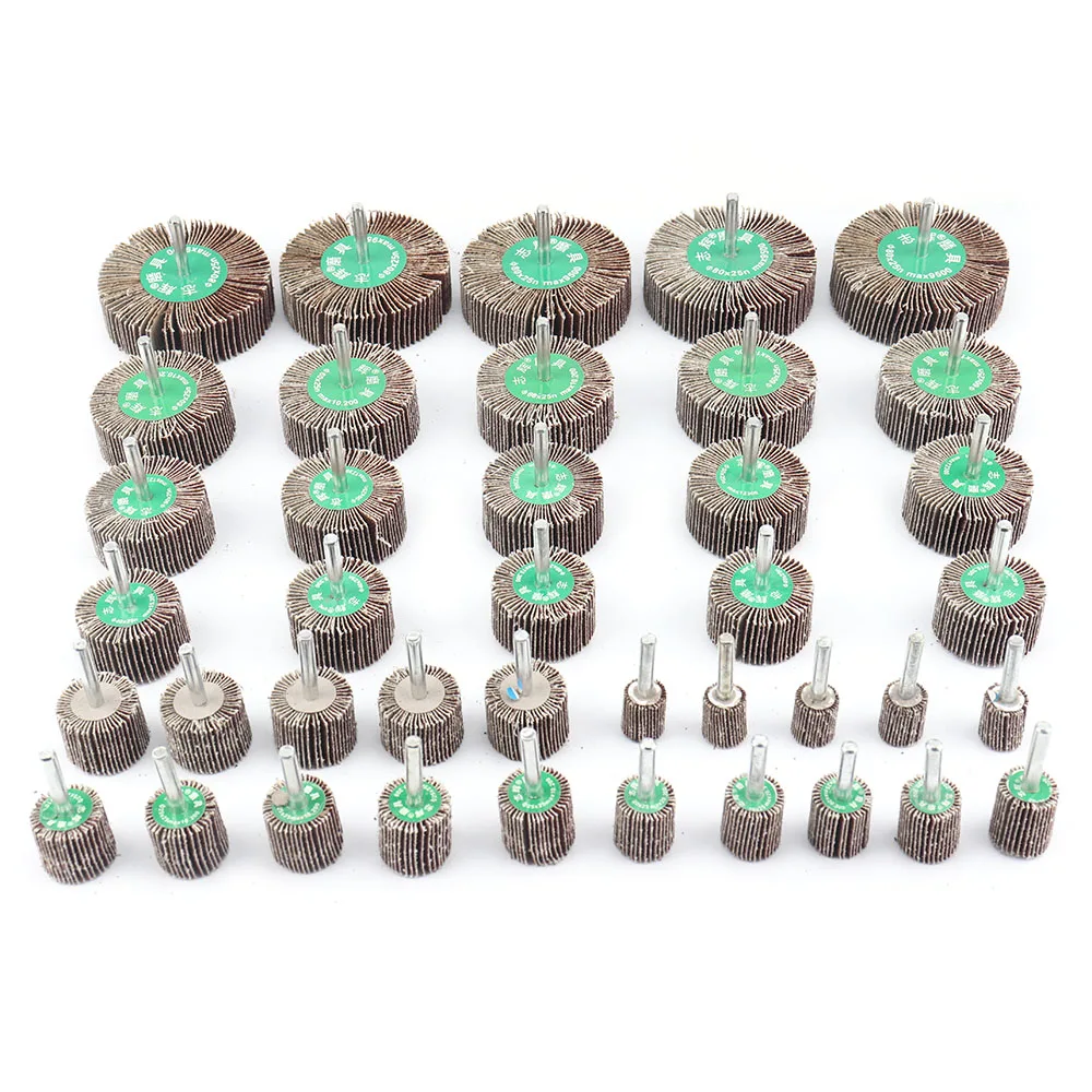 SI FANG 10-teiliges Schleifklappen-Set, Schleifwerkzeuge mit 6 mm Schaft, Schleifscheibenkopf, Drehwerkzeuge zum Entfernen von Schleifpapier und Rost Image