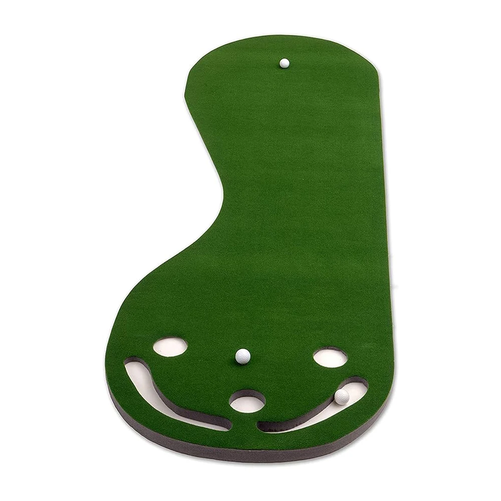 Putting Green Matten-Set für den Golf-Putting-Einsatz, inklusive verstellbarer Mini-Golf-Putter, Trainingshilfe für Cup und Flaggen, Image