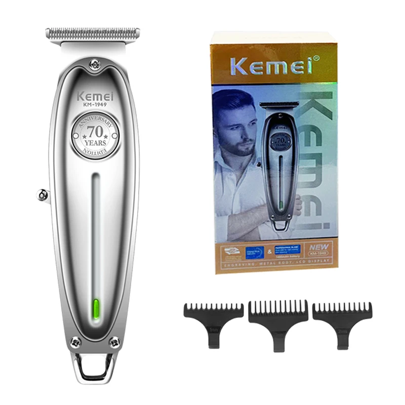 Kemei 1949 Ganzmetall-Haarschneider, professioneller Haarschneider für Friseure, wiederaufladbar, für Männer, elektrischer Bartrasierer, Haarschneidemaschine Image
