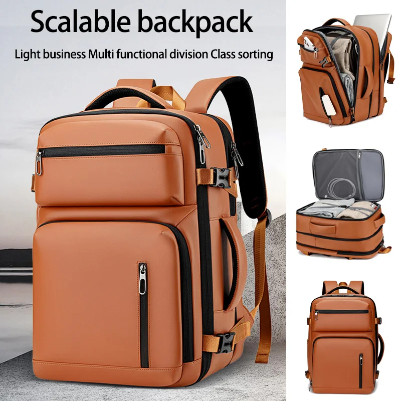 Pendler-Laptop-Rucksack, erweiterbarer, wasserdichter Business-Casual-Rucksack, 15,6 Zoll, Reiserucksack mit großer Kapazität