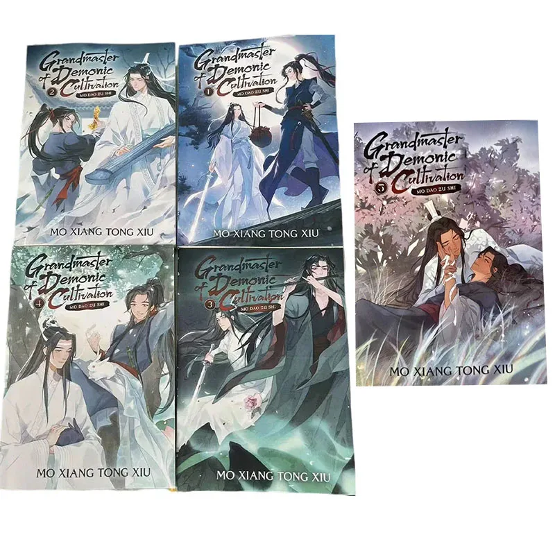 5 Bücher/Set Englische Belletristik Bücher Großmeister der dämonischen Kultivierung Mo Dao Zu Shi Roman Vol. 1-5 Comic-Englischer Manga-Roman