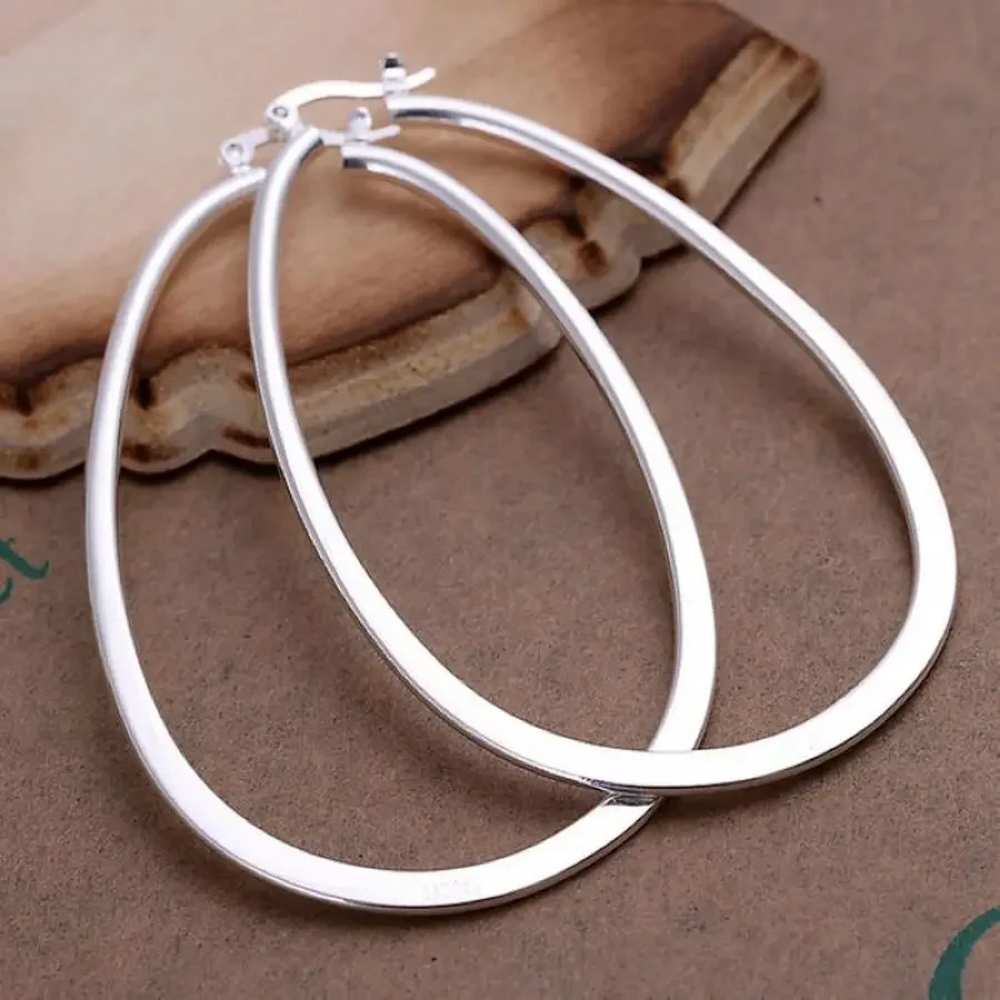 925 Sterling Silber Ohrring edles Design elegante Mode Frauen großen Schmuck versand kostenfrei Dame niedlichen Hochzeits geschenke Reifen