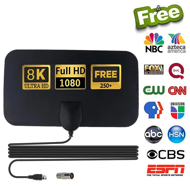 4K TV-Antenne 1080P DVB-T2 Booster HD für globale digitale TV RV im Freien 50 Meilen Autoantenne Indoor TV FM Radio Kanal TV-Antenne Image