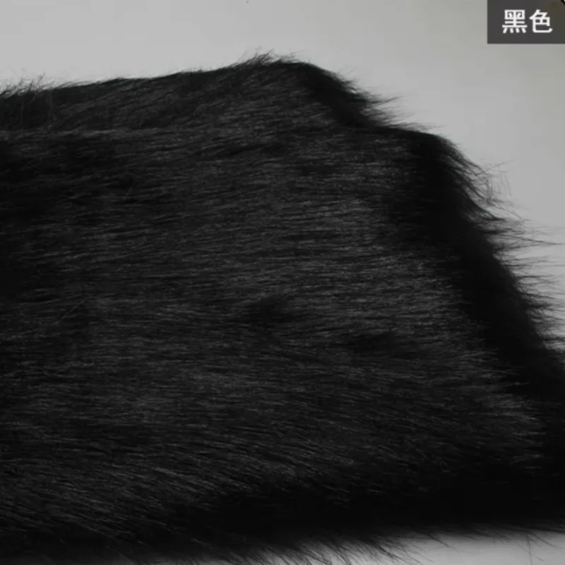 Schwarz Grau Farbe Nachahmung Plüsch Lange Pelz Stoff Für Nähen Spielzeug Puppen Kunstpelz Stoff Teppich Schuhe Tasche Handgemachte Handwerk