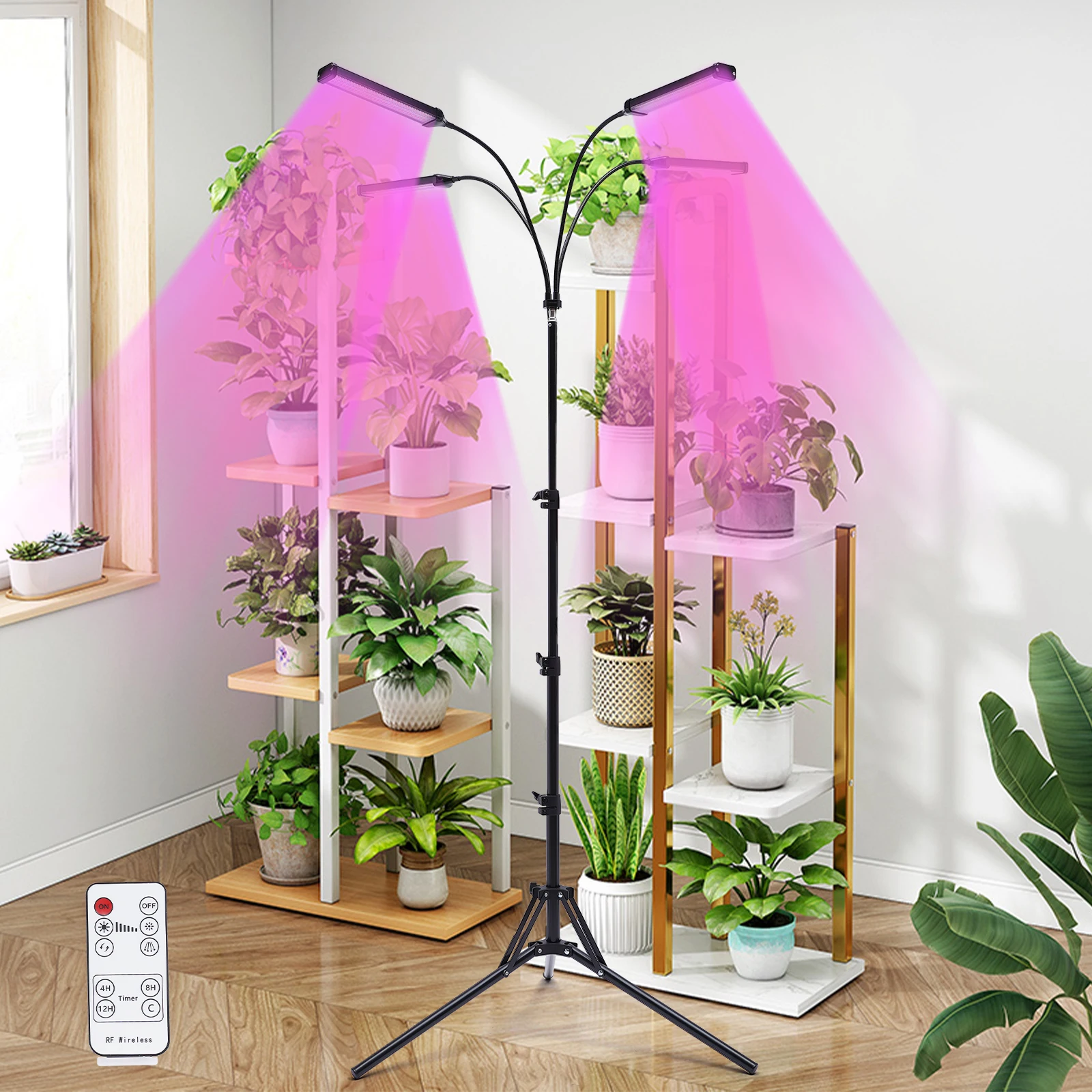 420 LED Pflanzenlampe für Innenräume mit Ständer & Clip, 10-stufig dimmbare Lampe mit 3 Timer-Einstellungen, Vollspektrum-Wachstumslampe