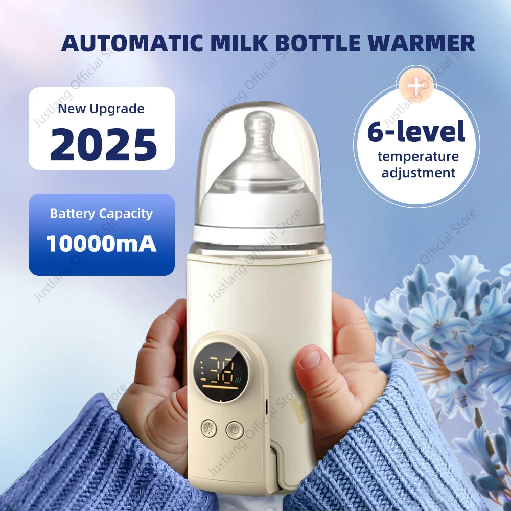JUSTLANG 10000 mAh Babyflaschenwärmer, 5 Wärmestufen, Multifunktions-Muttermilchwärmer, genaue Temperaturregelung, Babyflaschenwärme Image
