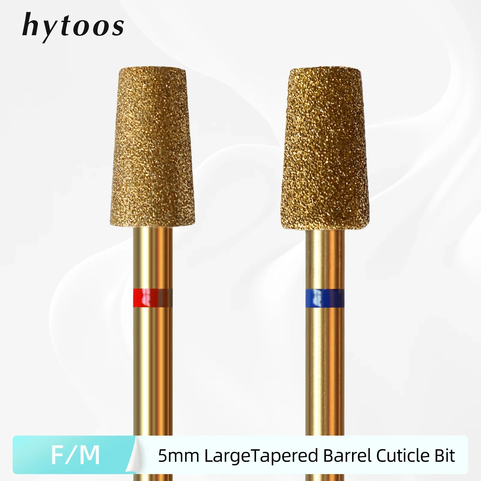 HYTOOS 5 mm großer konischer Nagelhaut-Nagelbohrer, Titan, russische Diamant-Nagelbits, Nagelreiniger-Zubehör-Werkzeug Image