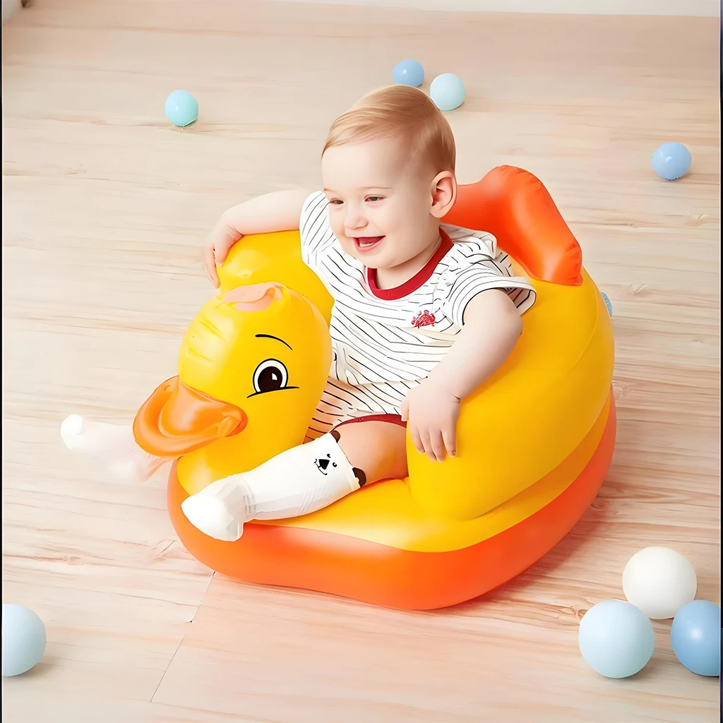 Baby Kind Aufblasbarer Sitz Baby Cartoon Ente Sitz, Tragbare PVC Lernen, Hocker Baby Sofa Stuhl Schlafzimmer Badezimmer Sofa