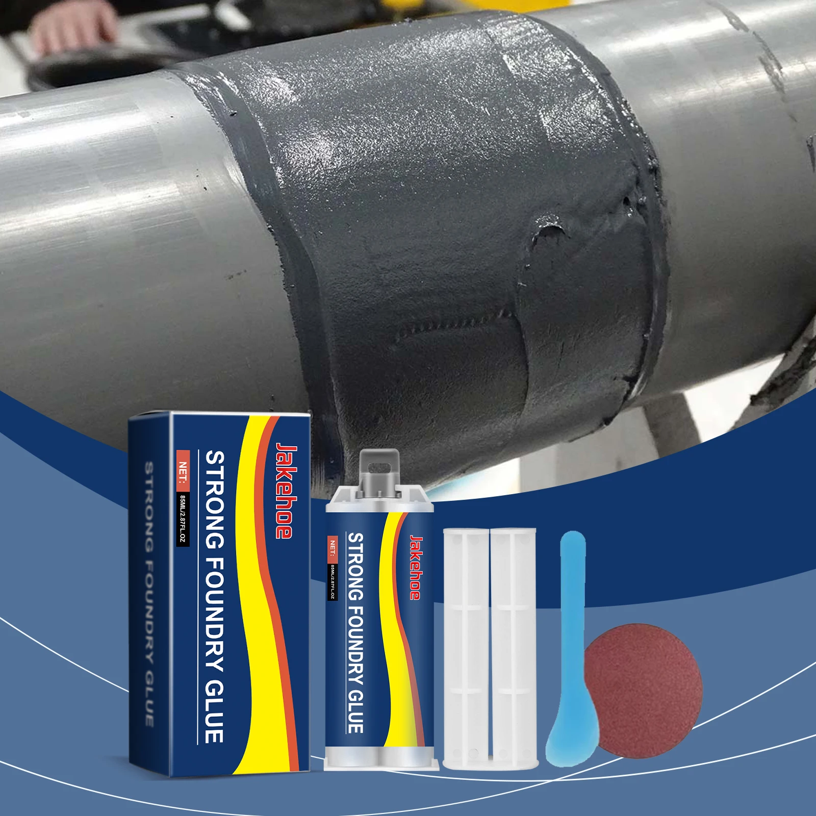 Jakehoe Ab Strong Gießereikleber Metallbinder Gießkleber für Edelstahl Kupfer Aluminium Wasserdicht Hochtemperaturbeständig Image
