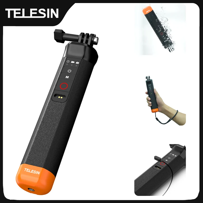 Telesin Auftriebs bar Selfie Stick wasserdichter Selfie Stick mit Hands ch laufe Funk fernbedienung für Gopro Hero 9 10 11 12 Image
