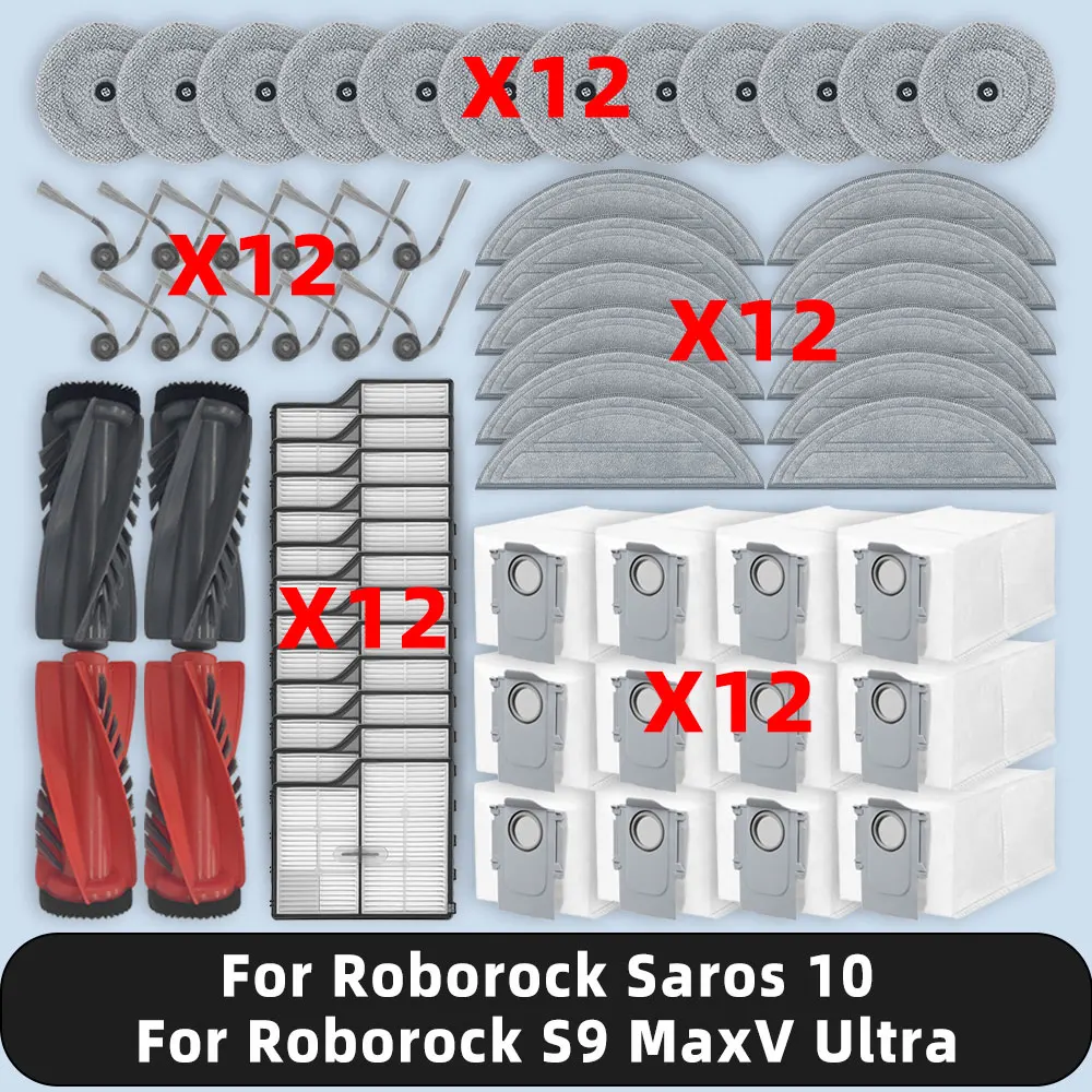 Kompatibel für ( Roborock Saros 10 / S9 MaxV Ultra ) ersatzteile zubehör hauptseite bürste hepa filter mop tuch staubbeutel Image