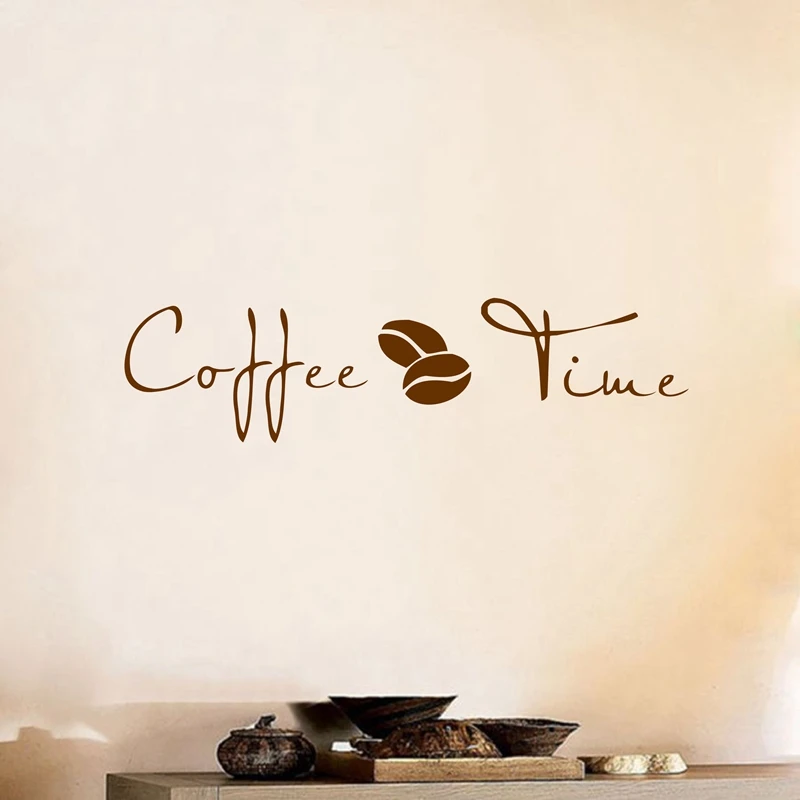 Kaffee-Wandkunst-Aufkleber, Vinyl-Kaffee-Wandaufkleber für Café oder Bürodekoration Image