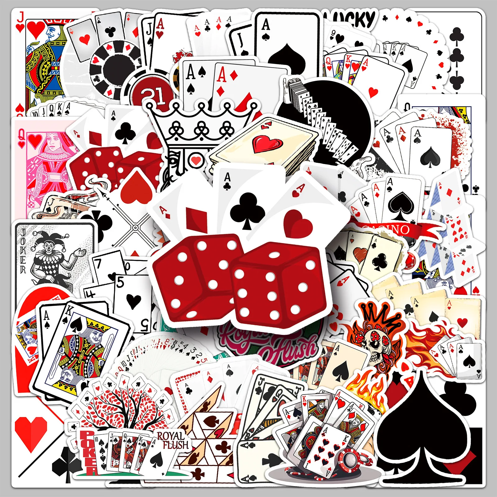 10/30/50PCS Coole Spielkartenspiel Aufkleber DIY Dekoration Motorrad Telefon Notebook Kühlschrank Koffer Auto Wasserdichte Graffiti Spielzeug Image