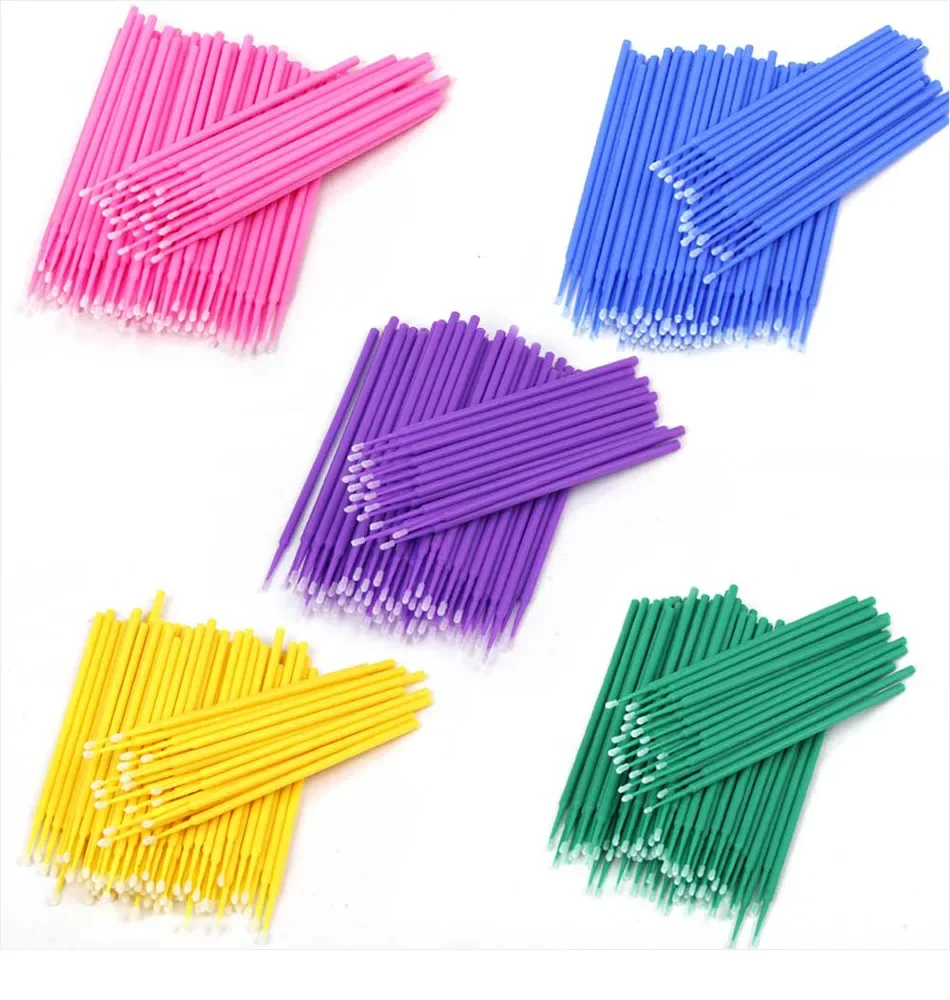 100 Teile/beutel Einweg Wimpern Pinsel Lash Entfernen Tupfer Micro Pinsel MicroBrush Individuelle Wimpern Verlängerung Liefert Make-Up-Tool Image