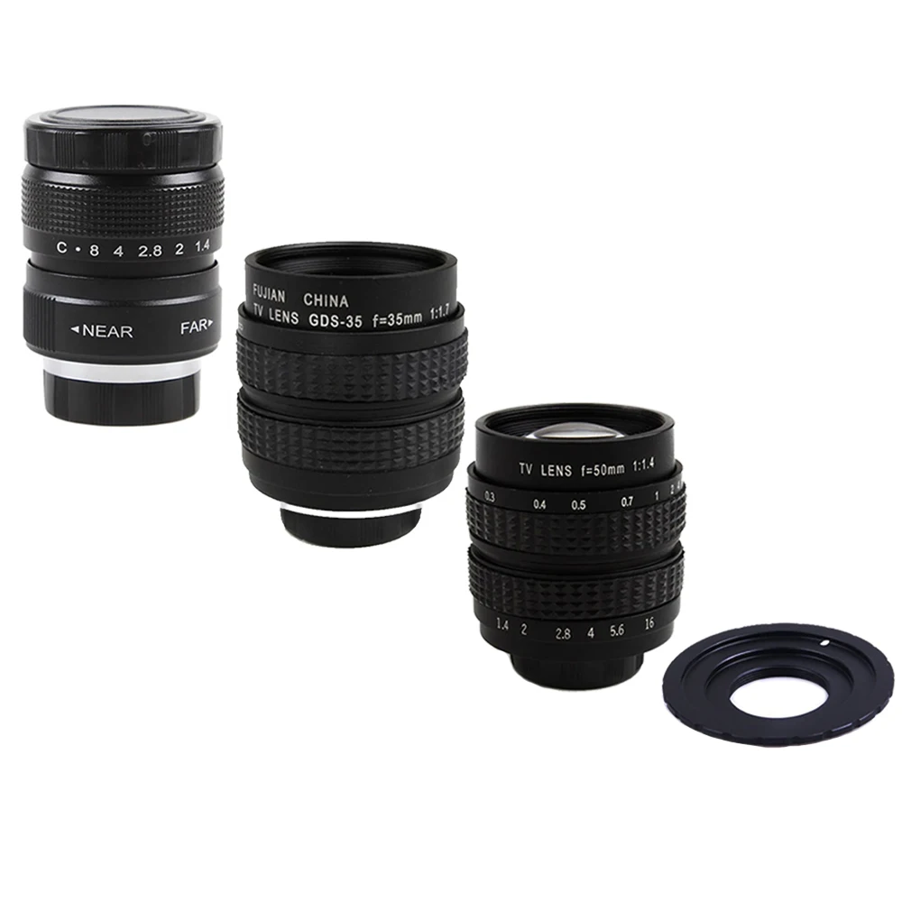 Fujian 25mm F1.4 / 35mm F1.7 / 50mm F1.4 CCTV TV Filmobjektiv +C-Ring für Fuji Fujifilm Nikon 1 Canon EOS.M R Sony NEX C-M4/3 Image