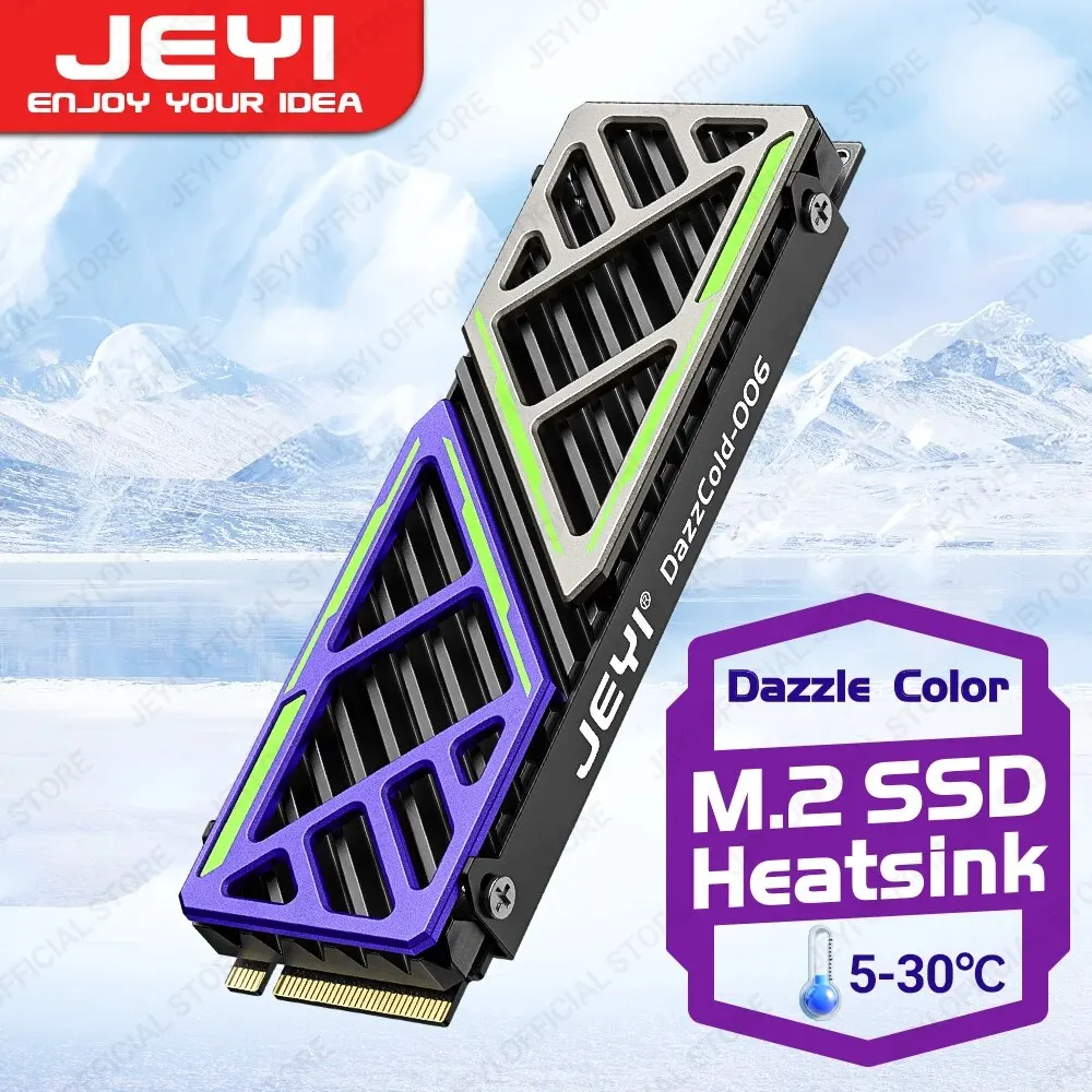 JEYI Dazzcold M.2 SSD-Kühlkörper 2280 NVME NGFF-Kühler Magnesium-Aluminium-Legierung PC Effizienter Kühler mit thermischem Silikon-Pad Image