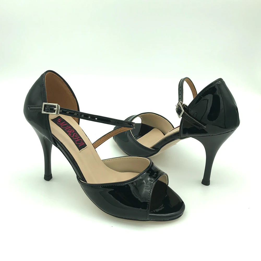 Argentinien Tango Dance Schuhe Flamenco schuhe hochzeit & party schuhe für frauen mit leder laufsohle T6282BLP schwarz shinning
