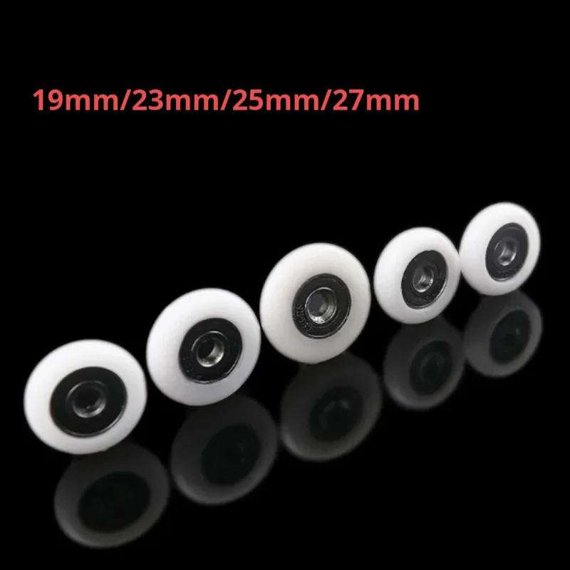 8 Stück Duschtürrollen/Läufer/Spares 19 mm 23 mm 25 mm 27 mm Räder Durchmesser, 5 mm Loch Image