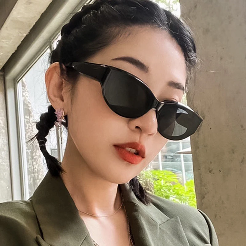 Neue Ankunft Kleine Cat Eye Sonnenbrille Frauen Oval Vintage Marke elliptische Quadrat Sonnenbrille für Weibliche Shades Weibliche Brillen Image