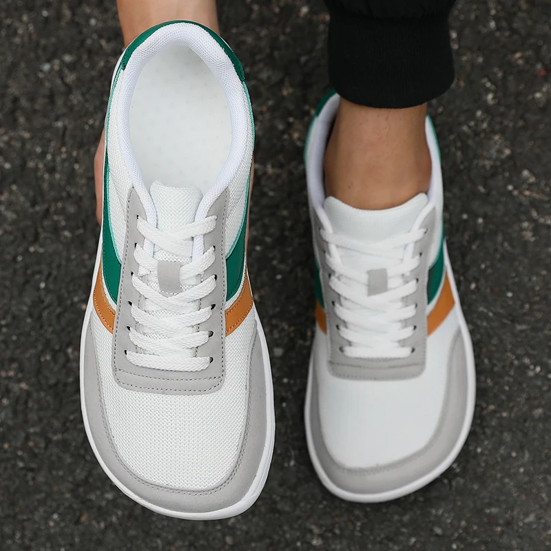 Neue breite Zehen-Männerschuhe, lässig, weiche Sohle, breite Letzte Schuhe, Wanderschuhe, Sneakers 2025, atmungsaktives Unisex-Mesh, bequeme Barfußschuhe